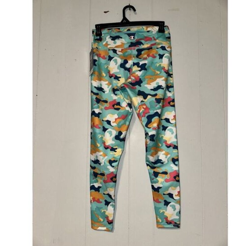 NWT Champion Women's Absolute Knit Leggings Abstract Camo Teal Size Medium